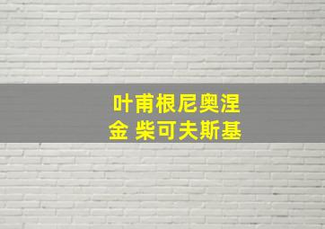 叶甫根尼奥涅金 柴可夫斯基